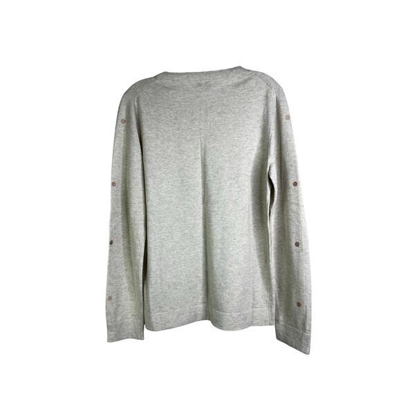 J.CREW Teddie Sweater Womens L Beige Glitter Polka Dots Cotton Wool Classic - Picture 3 of 8